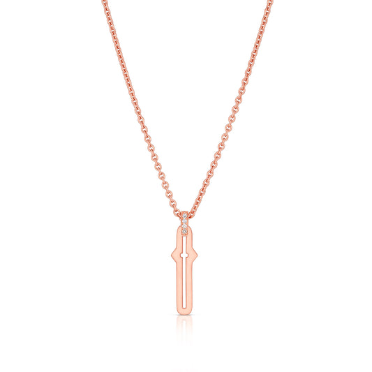 Barbed Cross Large Pendant – Rose Gold, front view