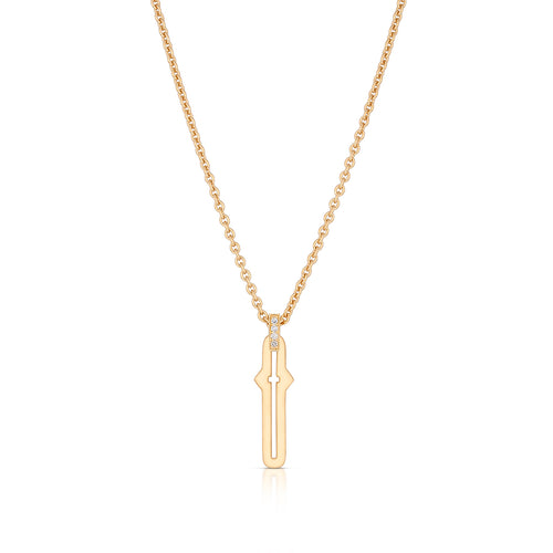 Barbed Cross Large Pendant – Yellow Gold, front view