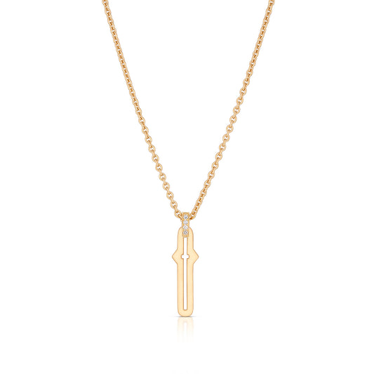 Barbed Cross Large Pendant – Yellow Gold, front view