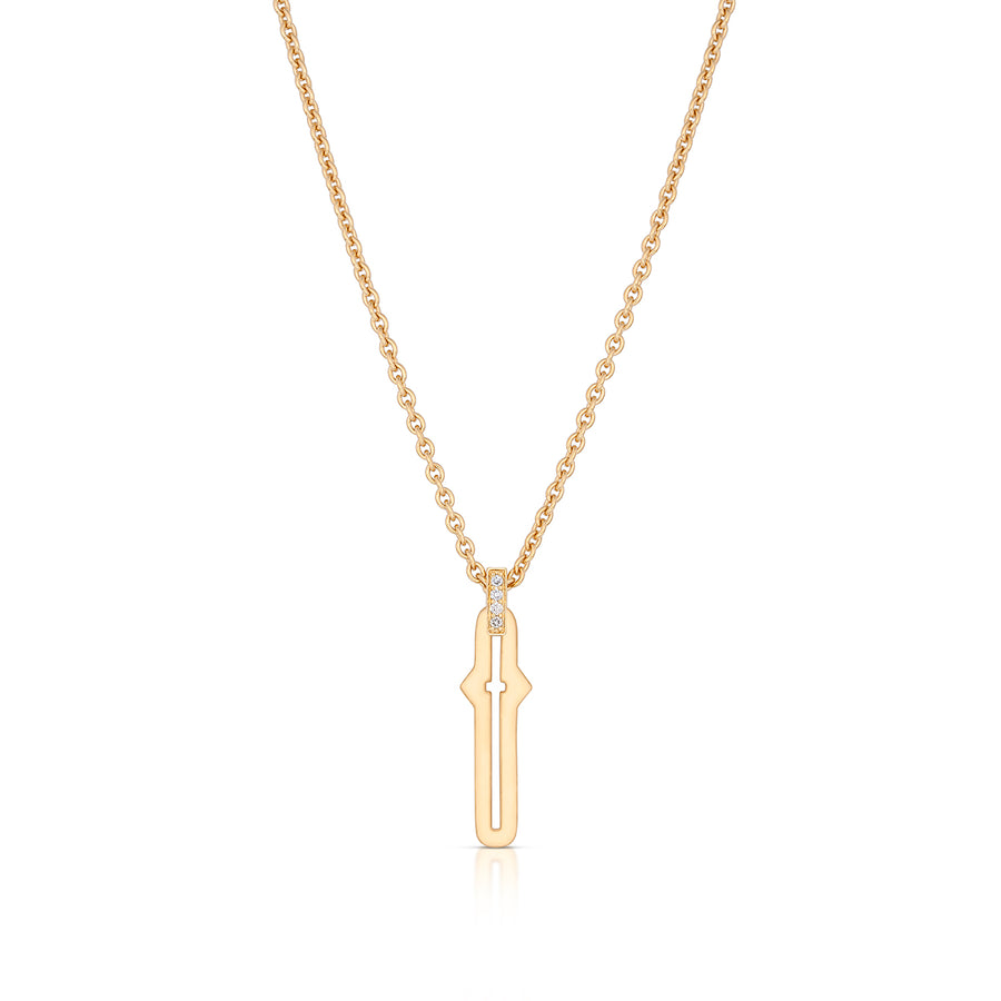 Barbed Cross Large Pendant – Yellow Gold, front view